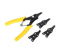 4 in 1 Circlip Snap Ring Pliers Set | Internal & External Hand Tool for Straight/Curved Rings | Ergonomic Plastic Handle, Oxidation Protected | Includes 3 Snap Rings