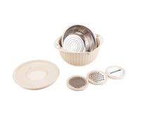 4-In-1 Colander with Mixing Bowl Set Multifunzione Carota Veggie Grater Fruit Cleaner Stainless Steel Strainers for Kitchen Maiju