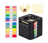 4-in-1 Cube Sticky Note Holder, Multifunctional Memo Holder e Note Box, Pop-Up Note Dispenser With Colorful Index Stickers For Organized Paper Clips and Office Supplies
