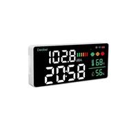 4-in-1 Decibel Meter, Wifi Wall Mounted Sound Level Meter Digital Clock Temperature Humidity Meter, 30-130dba Db Meter