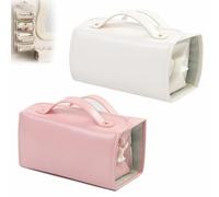 4 In 1 Detachable Large Capacity Makeup Bag, Hanging Roll-Up Makeup Bag Large Capacity Travel Wash Bag, Leather Waterproof Cosmetic Bag (2PcsA)