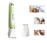 4-In-1 Dog Grooming Kit With Nail Grinder, Cordless Low Noise Clippers For Dogs & Cats, Rechargeable Pet Hair Trimmer For Paws, Ears, Face, Ass And Matted Fur, Usb Powered (2-in-1 Green)