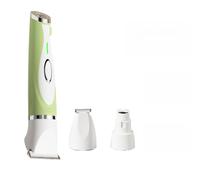 4-In-1 Dog Grooming Kit With Nail Grinder, Cordless Low Noise Clippers For Dogs & Cats, Rechargeable Pet Hair Trimmer For Paws, Ears, Face, Ass And Matted Fur, Usb Powered (3-in-1 Green)