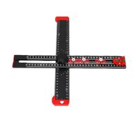 4 in 1 Drilling Position Ruler | 35cm Adjustable T - Square for Cabinets/Doors/Shelves | Multi - Angle Measuring Jig with Bubble Levels | Aluminum Alloy Template Tool