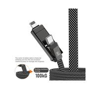 4-in-1 Fast Charging 240W Flat Nylon Braided Cable for Multi-Charge Wire with IOS/Type C/USB A Port