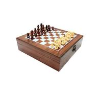4-in-1 Game Set: Chess, Poker, Dice & Dominoes, Modern Board Game Collection for Family Entertainment(B)