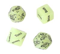 4 in 1 Glow-in-the-Dark Dice Set, Marbled Engraved Dice, Multiple Positions Available