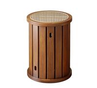 4 in 1 impilabile medievale in legno massello rotondo con base a puleggia, versatile ed elegante decorazione per la casa per soggiorno, camera da letto, studio, soluzione flessibile per mobili