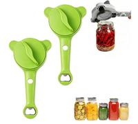 4-in-1 Jar Opener Adjustable Stainless Steel Lid Remover with Non-Slip Grip, Easy Open Tool for Weak Hands Seniors, Fits Bottles Cans and Jars