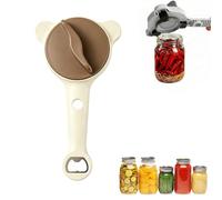 4-in-1 Jar Opener Adjustable Stainless Steel Lid Remover with Non-Slip Grip, Easy Open Tool for Weak Hands Seniors, Fits Bottles Cans and Jars