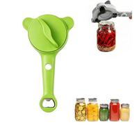 4-in-1 Jar Opener Adjustable Stainless Steel Lid Remover with Non-Slip Grip, Easy Open Tool for Weak Hands Seniors, Fits Bottles Cans and Jars