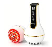4-in-1 Lymphatic Drainage Massager, Anti Cellulite Massage Tool with Heat, Red Light, Microcurrent & Vibration, Handheld Body Massager for Belly, Legs, Arms & Back