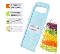 4 in 1 Mandolina per Verdure Professionale, Rimovibile, Affettatrice, Tagliaverdure, Taglierina Ondulata, Tritatutto, Affetta Verdure Manuale con Manico, Taglia Zucchine a Fette Lunghe Patate Carote