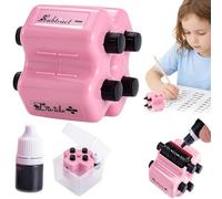 4 in 1 Math Roller Stamp Set - Addition Subtraction Multiplication Division Practice Tool, Randomized Digital Roller Stamp,Reusable Maths Educational Stamps for School Teaching Supplies (Pink)