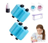 4 in 1 Maths Roller Stamp Set, Math Stamp Roller with Ink, Addition Subtraction Multiplication Division Practice Tool, Rollers Digital Teaching Stamps, Reusable Maths Educational Stamps (Blue*2)