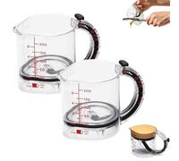 4-in-1 Measuring Cup with Adjustable Base, Multi-Functional Push Scraper-Style Seal No Waste Design for Cooking and Bakings (2 PCS)