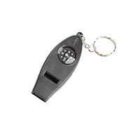 4 in 1 mini mini tasca tascabile multi -utilizzo del fischio nicchi di magnificatore strumento di sopravvivenza di emergenza pratica per portachiavi di ingrandimento della bussola nera esterna