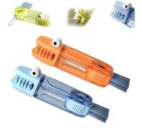 4-in-1 Multi-Function Gap Cleaner, Crocodile Shape Kitchen Cleaning Brush, Crocodile 4-in-1 Multi-Function Gap Cleaner, Portable Home Kitchen Crevice Cleaning Tools (Blue+Orange)