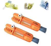 4-in-1 Multi-Function Gap Cleaner, Crocodile Shape Kitchen Cleaning Brush, Crocodile 4-in-1 Multi-Function Gap Cleaner, Portable Home Kitchen Crevice Cleaning Tools (2*Orange)