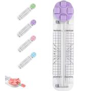 4-in-1 Multi-Function Paper Trimmer, Bidirectional Papers Cutter, Equipped with Straight, Wavy, Perforation and Crease Blade, Small Papers Cutter, Scrapbooking Tool (1 Pcs*Purple)