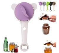 4 in 1 Multi-Purpose Jar Opener, Adjustable Stainless Steel Jar Opener, 2026 New Adjustable Three Claw Bottle Opener with Non Slip Teeth, Multi Size Lid Tool for Jars Cans Wine Bottles (Purple)