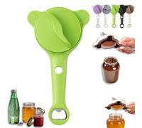 4 in 1 Multi-Purpose Jar Opener, Adjustable Stainless Steel Jar Opener, 2026 New Adjustable Three Claw Bottle Opener with Non Slip Teeth, Multi Size Lid Tool for Jars Cans Wine Bottles (Green)