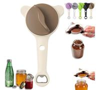 4 in 1 Multi-Purpose Jar Opener, Adjustable Stainless Steel Jar Opener, 2026 New Adjustable Three Claw Bottle Opener with Non Slip Teeth, Multi Size Lid Tool for Jars Cans Wine Bottles (Beige)