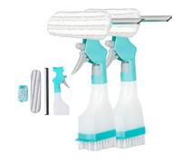 4 in 1 Multifunction Window Cleaner Tool, Multifunction Window Cleaner Tool, Window Squeegee with Sprayer, 4 in 1 Water Spray Window Cleaning Brush for Indoor Outdoor Glass Shower Car (2pcs)