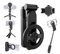 4-in-1 Multifunctional 360° Rotation Magnetic Selfie Stick with Wireless Bluetooth Control,Portable Extendable Phone Tripod,for Travel & Live Streaming (1 Pcs)
