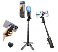 4 in 1 Multifunzionale Rotante Selfie Stick Magnetico Treppiede, Portatile Pocket Size Magnetico Selfie Stick per iPhone, Treppiede Magnetico con Telecomando, per TikTok/Vlog/Live Stream/Registrazione