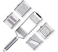 4 in 1 Multipurpose Vegetable Slicer Set, Cheese Grater Cabbage Shredder Kitchen Mandoline, Stainless Steel Vegetables Cutter with Cut Proof Glove, Handheld for Potato Lemon Ginger Onion Fruits