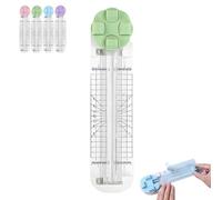 4 in 1 Paper Cutter, Duomiluo 4 Style Multi-Function Trimmer with Straight Wave Perforated Creasing Blades for Craft Paper Cardstock Photo Cutting, Scrapbooking Tools for DIY Art (Green)