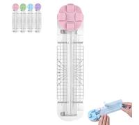 4 in 1 Paper Cutter, Duomiluo 4 Style Multi-Function Trimmer with Straight Wave Perforated Creasing Blades for Craft Paper Cardstock Photo Cutting, Scrapbooking Tools for DIY Art (Pink)