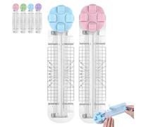 4 in 1 Paper Cutter, Duomiluo 4 Style Multi-Function Trimmer with Straight Wave Perforated Creasing Blades for Craft Paper Cardstock Photo Cutting, Scrapbooking Tools for DIY Art (Mix-b)