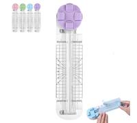 4 in 1 Paper Cutter, Duomiluo 4 Style Multi-Function Trimmer with Straight Wave Perforated Creasing Blades for Craft Paper Cardstock Photo Cutting, Scrapbooking Tools for DIY Art (Purple)