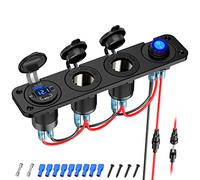 (4 in 1) PD 30W USB C 12V 24V Presa per Marina: Presa USB da Pannello Interruttori DC 12 volt 150W Adattatore Accendisigari Caricabatteria Impermeabile per iPhone Auto Camper Roulotte