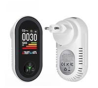 4-in-1 Plug-in Rilevatore di monossido carbonio e gas combustibili Allarme combinato CO Metano Propano GPL con monitoraggio temperatura umidità per casa hotel viaggio in camper