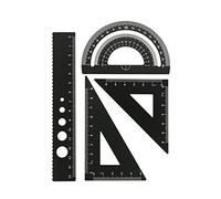 4 in 1 Righello di Metallo In Lega di Alluminio Angolo Righello Goniometro Triangolo Righello Multifunzionale Strumenti di Misura Set Goniometro Quadrato Strumenti per la lavorazione del legno(4in1 Ru