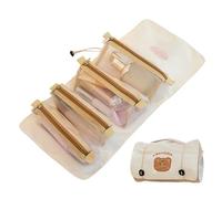 4 In 1 Sacchetto Di Trucco Arrotolabile - Borse Da Toilette Pendenti Del Patto | Sacchetto Di Trucco Rotolo Da Viaggio, Borsa Da Viaggio Per Trucco Pieghevole, Borsa Cosmetica 4 In 1, Borsa Da Viaggio