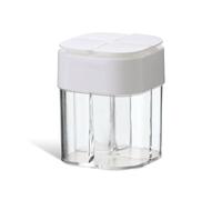 4-in-1 Saliera Pepe Dispenser di spezie Portatile 4 Scomparti Trasparente Condimenti Barattolo Condimenti Organizzatore per Bianco