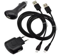 4 IN 1 Set / 2x Micro Cavo Dati USB Auto Rete di Carica Samsung Galaxy J3 (2017)