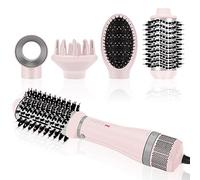 4 IN 1 Styler, Spazzola Asciugacapelli PARWIN PRO BEAUTY Spazzola Elettrica per Capelli, Spazzola ad Aria Calda, Spazzola Phon per Capelli, 4 allegati, Lisciante, Volumizzante, Asciugare, 1000W, Rosa
