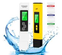 4 in 1 TDS PH EC Temperatura,Digitale Misuratore PH, TDS EC Temperatura Misuratore, Auto-Calibrazione, Retroilluminato Misuratore PH acqua,per Acqua Potabile,Piscina,Acquario,Piscina