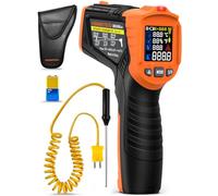 4 IN 1 Termometro Infrarossi POROMETISTO, 4 impostazioni allarme di livello industriale, -50°C～800°C Digitale Termometro a Infrarossi Laser Temperatura IR Pirometro con K-Sonda Schermo LCD a Colori