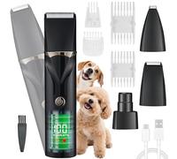 4 in 1 Tosatrice per Cani Gatti pelo Lungo Professionale Ninonly IPX4 Impermeabile Rasoio per Cani con 4 Testine Multiuso per la Depilazione di Tutto il Corpo Ricaricabile Nero
