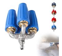 4-in-1 Turbo Nozzle Pressure Washer with 360° Rotating Tip and 1/4" Quick Connector, 2.5 Orifice Quadruple Turbine, 4000 PSI for Car, Driveway, Surface Cleaning (Blue)