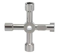 4 in 1 Utility Key Wrench | Zinc Alloy Cabinet Key Tool for Valve/Water Meter/Electric Box | Multifunctional Hand Tool with Square Triangular & Key Shapes