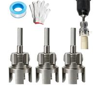 4 in 1 Water Pipe Wrench, Integrated Internal & External Pipe Threading Tool, Pipe Tapping and Threading Tool for 1'', 1/2'' & 3/4'' Pipes (3/4")