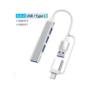 (4 in 2 Argento) 4/5/7 porte USB 3.0 Tipo C Hub concentratore Docking station Lettore di schede SD TF