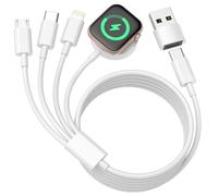 4 in 2 Caricatore per Apple Watch, Cavo iWatch Cavo Ricarica Watch Magnetico Caricabatterie Orologio e iPhone Caricatore pour Apple Orologio Serie 9/8/7/6/5/4/3/2/Ultra, iPhone 16/15/14/13/12